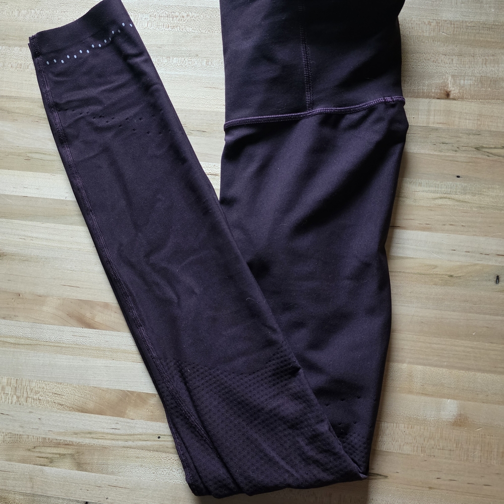 Lulu Lemon In Focus Run Tight Leggings Plum Compression Sense Knit Size4